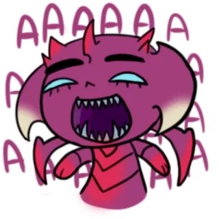 😱 AAAAAA mostro, creatura, cartone animato, divertente, urlante telegram sticker