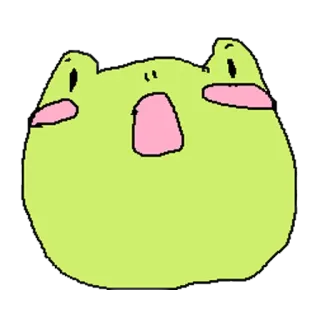 😯 กบ, การ์ตูน, น่ารัก, สัตว์, สีเขียว, สติกเกอร์ telegram sticker