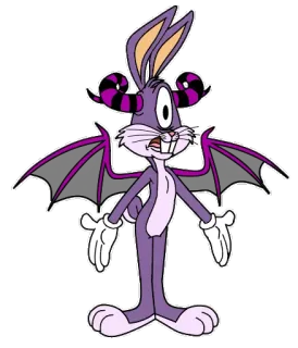 😳 Bugs Bunny dibujos animados, conejo, halloween, murciélago, alas telegram sticker