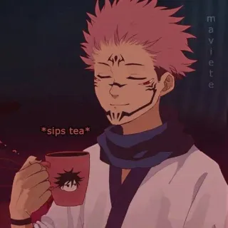 ☕️ Ryomen Sukuna Jujutsu Kaisen *sips tea* Anime, Manga, Sukuna, Herbata, Relaks, Jujutsu Kaisen whatsapp sticker