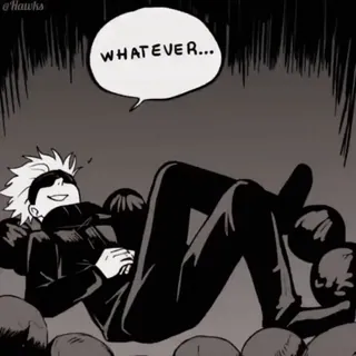 🍥 WHATEVER... アニメ, 漫画, 寝そべり, 何でもいい, キャラクター telegram sticker
