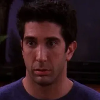 😐 Ross Geller Friends tv show, sitcom, Ross, Geller, Friends, television, funny telegram sticker
