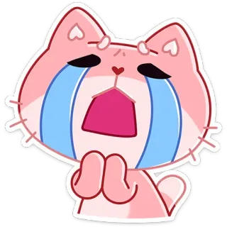😭 кот, плачет, грустный, эмоция, животное, мультфильм, кавай telegram sticker
