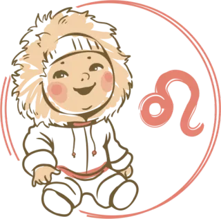 ♌ leeuw, astrologie, sterrenbeeld, kind, horoscoop telegram sticker