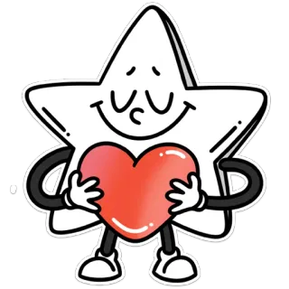 😍 Stella, Cuore, Cartoni animati, Amore, Amichevole telegram sticker
