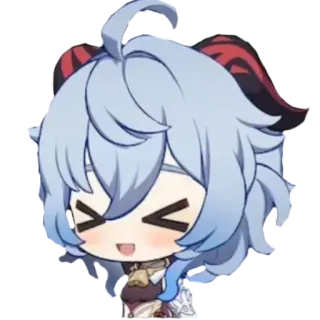 😆 Ganyu Genshin Impact Anime, Videojuego, Genshin Impact, Ganyu, Lindo, Chibi, Mujer telegram sticker