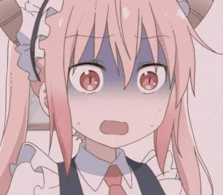 🐉 Tohru Miss Kobayashi's Dragon Maid anime, dragon, maid, tohru, shocked, worried, kawaii, cute telegram sticker