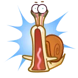 😱 蜗牛, 卡通, 震惊, 惊讶, 尖叫 telegram sticker