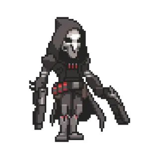 ☠ Reaper Overwatch Pixel art, Overwatch, Reaper, Jeu vidéo, Personnage whatsapp sticker