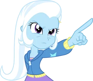 ☝ Trixie Lulamoon My Little Pony Cartoon, Figur, My Little Pony, Trixie Lulamoon, Zeigen, Wütend telegram sticker