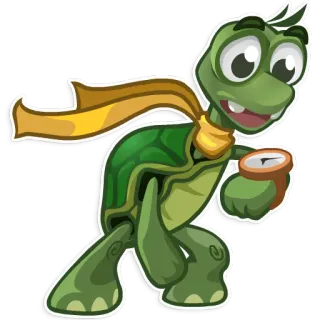 ⌛ Schildkröte, Tier, Cartoon, Uhr, Geschwindigkeit, Schal telegram sticker