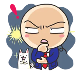 🙊 การ์ตูน, ตัวละคร, ภาพประกอบ, คิด, หมา, เครื่องหมายอัศเจรีย์ telegram sticker