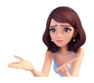 🙁 mujer, dibujo animado, duda, inseguro, pose telegram sticker