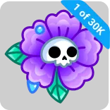 🎁 1 of 30K ดอกไม้, หัวกะโหลก, สติกเกอร์, สีม่วง, สีน้ำเงิน telegram sticker