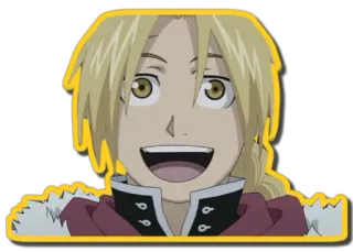 😃 Edward Elric Fullmetal Alchemist อนิเมะ, มังงะ, แขนกลคนแปรธาตุ, เอ็ดเวิร์ด เอลริค, การ์ตูน, สติกเกอร์ telegram sticker