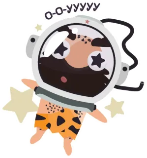 😮 o-o-yyyyy astronaut, space, character, cartoon, illustration telegram sticker