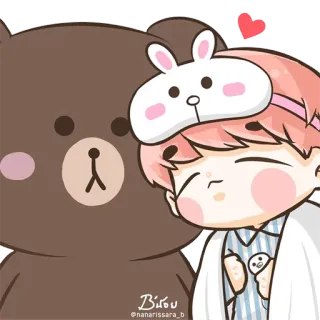 ❤ Birou
@nanarissara_b gấu, đồ ngủ, dễ thương, hoạt hình, bé trai, thỏ, kawaii telegram sticker