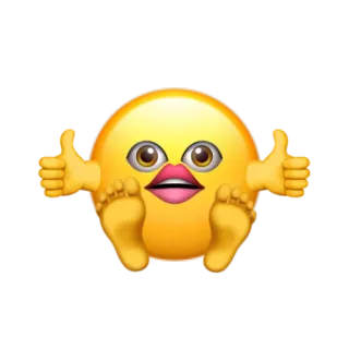 👄 emoji, jempol ke atas, kaki, wajah telegram sticker