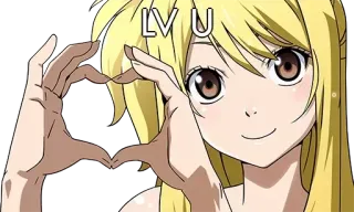 🤔 LV U Animé, Dessin animé, Coeur, Amour, Expression telegram sticker