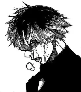 🌟 Anime, Triste, Llorando, Sangre, Manga, Masculino telegram sticker