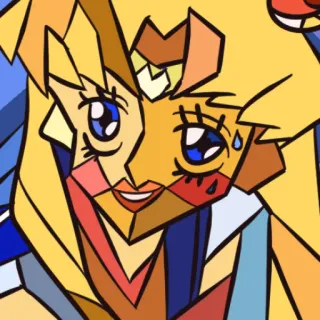 🌕 abstrait, visage, dessin animé, personnage, œuvre d'art, portrait telegram sticker