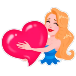 ❤️ hart, liefde, vrouw, cartoon, meisje, genegenheid telegram sticker