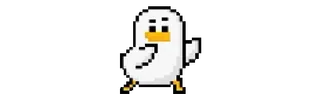 🕺 pato, pixel art, animal, pájaro, dibujos animados, lindo telegram sticker