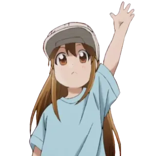 👋 Platelet Cells at Work! Anime, Plaqueta, Cells at Work, Personagem, Fofo, Desenho animado telegram sticker