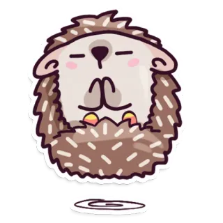 🧘‍♀️ เม่น, สัตว์, น่ารัก, สติกเกอร์, การ์ตูน, เซน, การทำสมาธิ telegram sticker