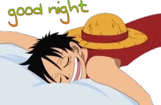 😴 Luffy One Piece good night 루피, 원피스, 애니메이션, 자는, 잘자요, 만화 telegram sticker