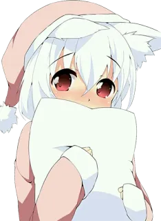 😳 anime, cute, animal ears, kawaii, character, sleepwear telegram sticker