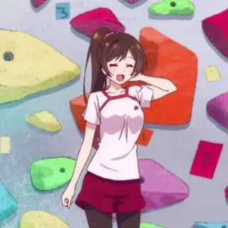 ❤️ Animé, Escalade, Joyeux, Fille, Fitness, Sports whatsapp sticker