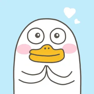 ❤️ утка, мультфильм, милый, животное, сердце, любовь, каваи whatsapp sticker