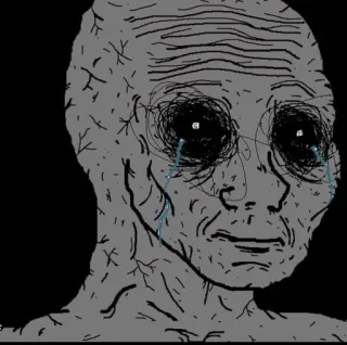 ⬛️ triste, chorando, desespero, tristeza, sofrimento, depressão telegram sticker