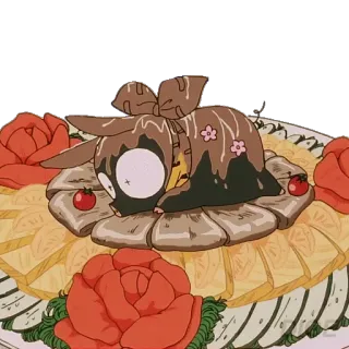 🍖 tarta, postre, rosas, comida, chocolate, kawaii whatsapp sticker