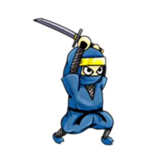 ⚔ Ninja, Épée, Dessin animé, Combattant, Arme, Arts martiaux telegram sticker