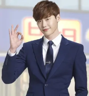 👌 uomo, abito, cravatta, gesto OK, affari, sorriso, ritratto telegram sticker