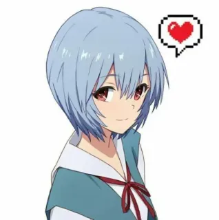 💙 Rei Ayanami Neon Genesis Evangelion anime, rei, ayanami, evangelion, cute telegram sticker