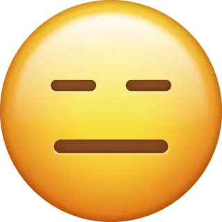 😑 emoji, expressionless, neutral, yellow face, feeling, emotion, meme telegram sticker