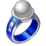 💍 แหวน, เครื่องประดับ, ไข่มุก, เครื่องประดับ, สีน้ำเงิน, สีเงิน telegram sticker