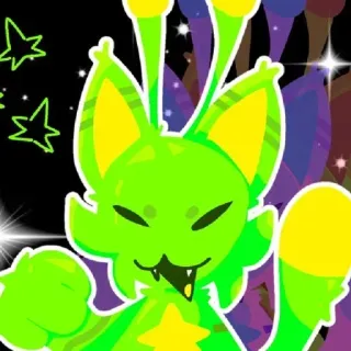 ❇️ zielony, obcy, gwiazdy, zwierzę, kreskówka, postać, neon telegram sticker