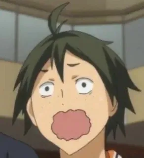 😮 Tadashi Yamaguchi Haikyuu!! anime, manga, Haikyuu, Tadashi Yamaguchi, scioccato, spaventato, espressione telegram sticker