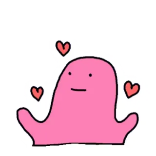 😍 Blob, Roze, Harten, Schattig, Kawaii, Liefde telegram sticker