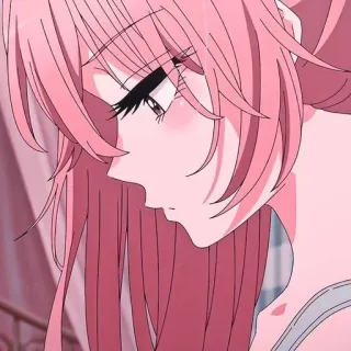 💖 Marin Kitagawa My Dress-Up Darling anime, gadis, rambut pink, karakter, potret, close-up telegram sticker