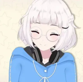 💗 Anime, Fille, Mignon, Dessin animé, Lunettes, Casque telegram sticker