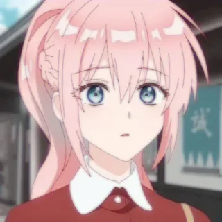 🔮 Anime, Manga, Capelli rosa, Carina, Ragazza, Ritratto whatsapp sticker
