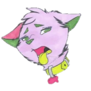 😛 Dessin animé, Animal, Rose, Chat, Art numérique, Autocollant telegram sticker