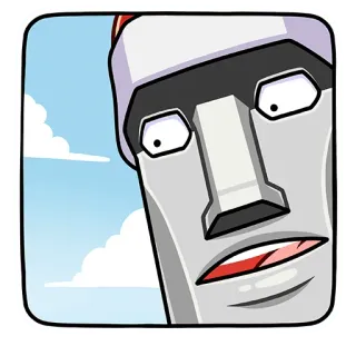 🗿 Ilha de Páscoa, Moai, estátua, desenho animado, rosto, pedra telegram sticker