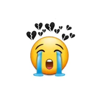 😭 Biểu tượng cảm xúc, Khóc, Buồn, Tan vỡ, Nước mắt, Cảm xúc telegram sticker