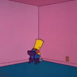 💔 Bart Simpson The Simpsons cartoon, sad, lonely, sitting, simpsons telegram sticker